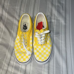 NWT Yellow Checkered Vans